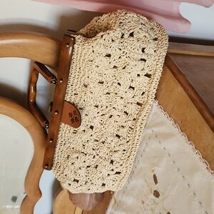 Patricia Nash Woven Leather Natural Purse